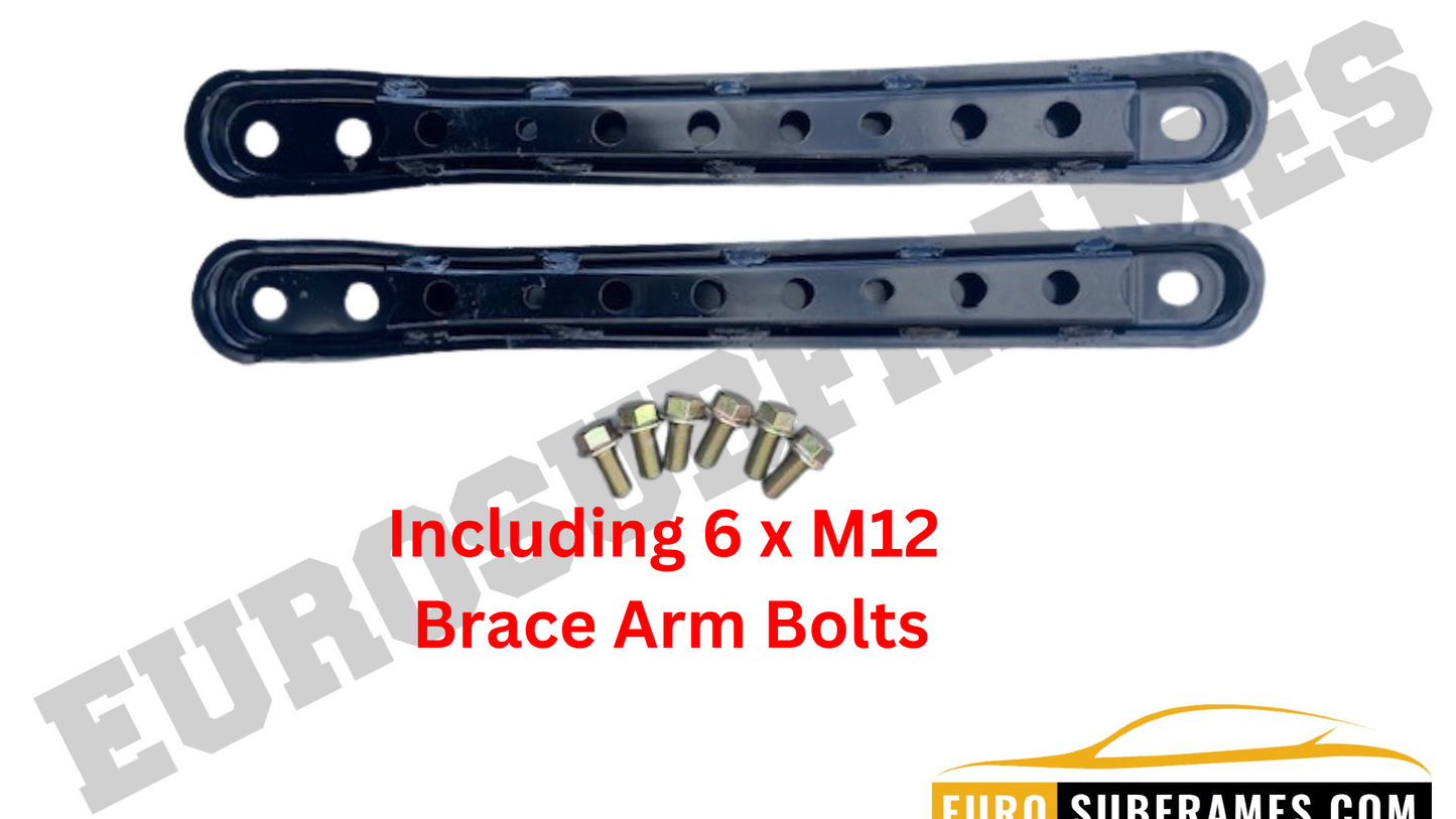 NEW Mazda mx5 mk3 3.5 3.75 rear subframe brace bar pair 2006-2015 Inc Bolts
